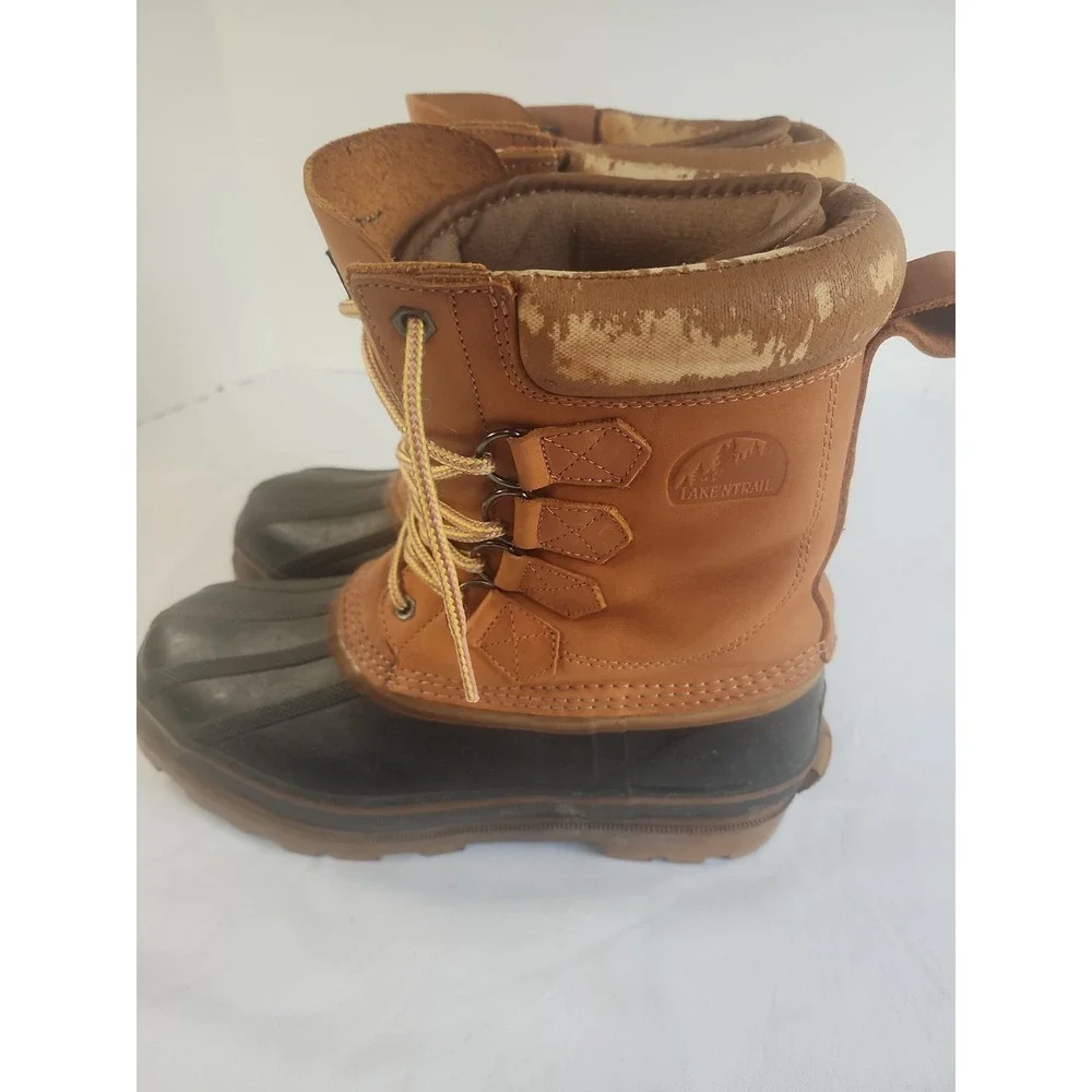 Vintage Lake'n Trail Mens Duck Boots Size 10 Mud Boots Insulated Pull Out Liner